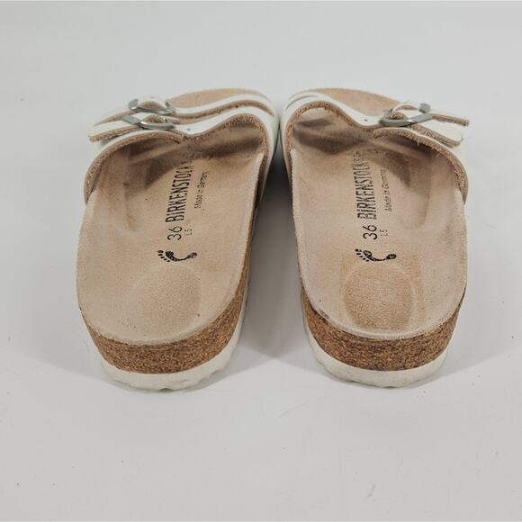 Birkenstock White Leather Double Strap Buckle Sandals 5 - Picture 4 of 8